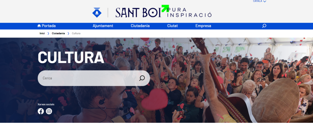 Captura de pantalla de la web de l' Ajuntament de Sant Boi de Llobregat - Agenda Cultural