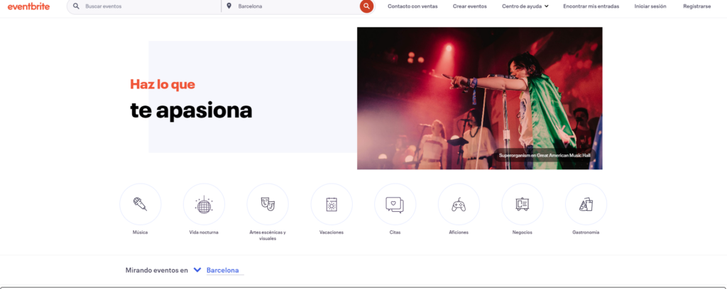 Captura de la web d'Eventbrite - Estopa